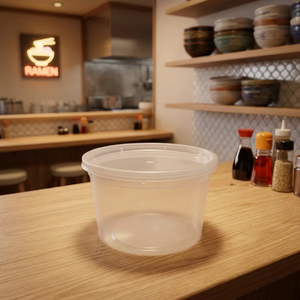 Leakproof Round Food <b>Containers</b> 8oz 16oz 32oz Airtight Lid Microwave Freezer Safe Deli Cups - Product Image 1