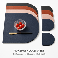 Set de table en cuir écologique de style nordique occidental de luxe, imperméable et isolant thermiquement, pour la salle à manger et les restaurants