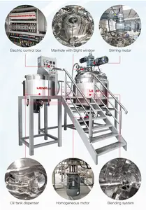 Вакуумное гомогенизированное эмульгирующее смесительное оборудование LIENM 1000 л для производства мыла, пасты или крема