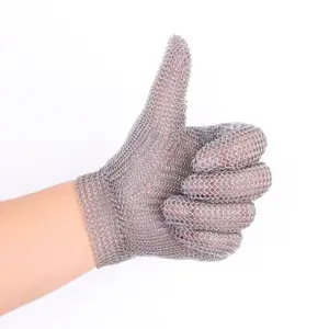 Safety Level 9 Cutting Metal Ring Chain Mail Food Grade Butcher Protective Metal Mesh Stainless Steel Gloves