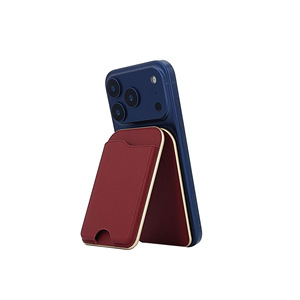 Porta Tarjetas Magnético Giratorio de Alta Gama con Espejo Plegable, Material PU, Estilo Simple, Regalo para 17pro - Product Image 4