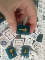 Jeu de Mahjong Portable de Luxe Style Américain 160 Tuiles 1,2 Pouces Moderne pour 4 Joueurs Divertissement Familial