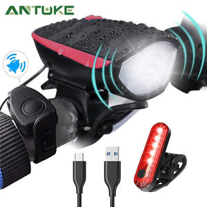 7588 Faro LED para bicicleta con bocina, recargable, resistente al agua IPX4, 4 modos, luz para bicicleta de montaña y timbre eléctrico - Product Image 3
