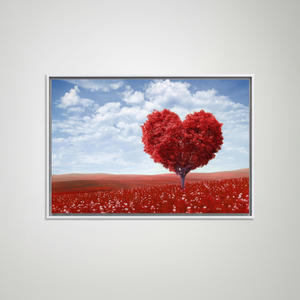 Heart Tree <b>Canvas</b> <b>Print</b>: Modern Tempered Glass Wall Art,WHITE <b>FRAMED</b> <b>CANVAS</b> - Product Image 2