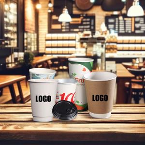 Vasos de Papel para Café con Tapa de Papel de Doble Pared de 90 mm, Ecológicos, de Grado Alimenticio, con Estampado en Caliente, Logotipo Personalizado de Guangdong, al Mejor Precio - Product Image 5