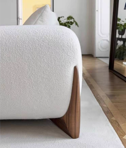 Slaapbankset met houten poten en stoffen bekleding voor woonkamer en slaapkamer - Product Image 6