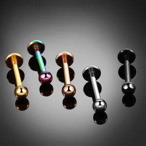 10 unids/pack ASTM F136 titanio básico labio Piercing CZ labio Stud hilos internos y externos <span class=keywords><strong>Vertical</strong></span> <span class=keywords><strong>Labret</strong></span> Piercing anillo joyería - Product Image 3