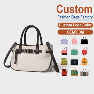 Bolso de Mano Mini de Cuero Vacuno de Grano Completo en Dos Tonos, Diseño con Hebilla de Cinturón, Bolso Cruzado de Cuero Genuino, Directo de Fábrica - Product Image 1