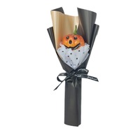 Meilleure vente transfrontalière : Décoration de bouquet de citrouilles souriantes réalistes à tige unique, thème Halloween, Noël, Pâques, style poupée bulle