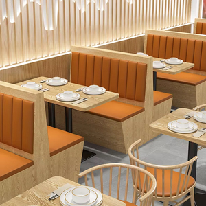 Muebles personalizados para restaurante, mesas y sillas, juegos de asientos de cabina, cafetería, tienda de comida rápida, Bar, cabina de madera, asiento, sofá, silla - Product Image 6