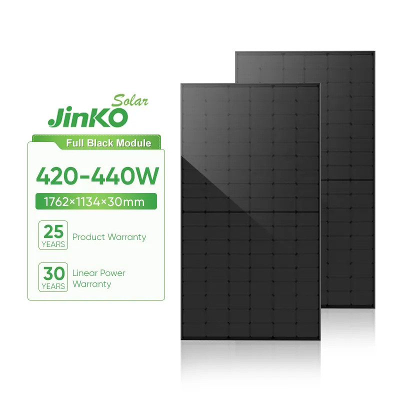 Jinko güneş Tier 1 Jinko 420W 430W 440W kaplan Neo stokta tüm siyah GÜNEŞ PANELI n-tipi tam siyah güneş modülü