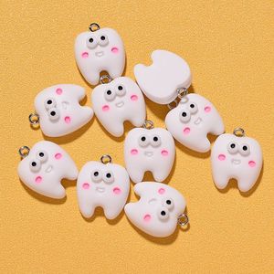 10 pcs/बैग दांत आकार आकर्षण रेसिन दांत के लिए लटकन गहने बनाने के लिए - Product Image 6