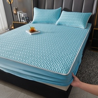 Summer Cool Latex Fiber Sleeping Mat Plain Matelas Housse de protection Couvre-lit fixe Set Coverlet Fitted Cover Quilted Bed Sheet