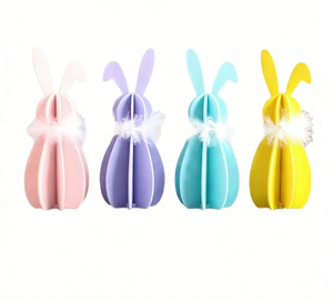 DAMAI Wholesale <b>Easter</b> Decor Plush Rabbit <b>Ornaments</b> Colorful DIY Wooden Slices Supplies Party Home Tabletop Decoration - Product Image 5