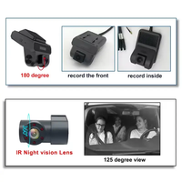 AOEDI D15 HD 4G Sim Caméra de voiture 1080P Mini Smart 3 canaux Dash Cam avec lentilles avant et arrière GPS et WiFi-DVR de voiture à double objectif