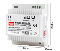 Alimentation à découpage AC-DC sur rail DIN 24V 220V vers 12V 5A DC DR/EDR/NDR Meanwell Track 15/60 Multi-Protection