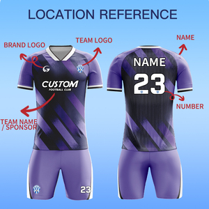 Set di Uniformi da Calcio Personalizzate OEM a Sublimazione ad Asciugatura Rapida, Completi Sportivi per Allenamento di Squadra 100% Poliestere <span class=keywords><strong>Jacquard</strong></span>, Set di Maglie da Calcio da Uomo X5573 - Product Image 3