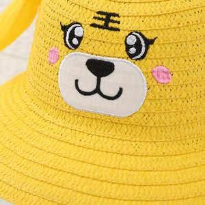Verano niños conejo cubo gorra orejas móviles sombreros de paja UV Protevtion <span class=keywords><strong>Tigre</strong></span> sombrero para el sol sombrero de playa - Product Image 5