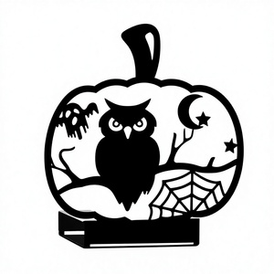 Black Iron Halloween Tea <b>Light</b> Candle Holder <b>Pumpkin</b> Owl Spider Web Shape <b>for</b> Halloween Home Decorations - Product Image 1