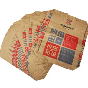 Wholesale valve bags laminated brown craft paper bag pp woven cement fertilizer bag with pe liner