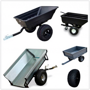 <span class=keywords><strong>Remolque</strong></span> de Jardín para Cortacésped de Plástico con Eje, Capacidad de Carga de 1000 kg, Ruedas Todoterreno, <span class=keywords><strong>Remolque</strong></span> Utilitario con Volteo Inclinable - Product Image 1