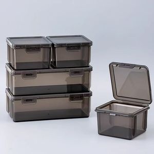 <b>Storage</b> <b>Box</b> Bins Rectangle Transparent Black Plastic With Lid Desktop Organizer Eco Friendly - Product Image 4