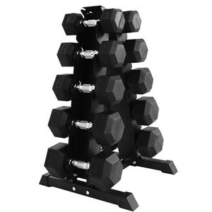 ชุดดัมเบลยางหกเหลี่ยม 100 ปอนด์ สำหรับใช้ในบ้าน ขายส่ง พร้อมชั้นวางแนวตั้งสำหรับฝึกความแข็งแรง - Product Image 6