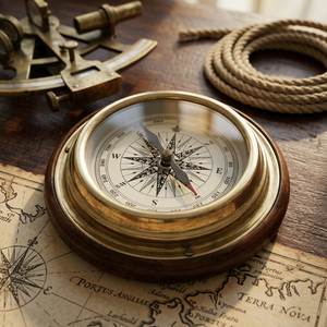 Brass Drum <b>Compass</b> <b>Antique</b> Finish Handmade Nautical Navigation Instrument Marine Decor for Wedding Gift - Product Image 2