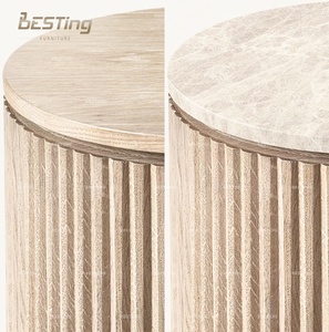 Meuble <span class=keywords><strong>de</strong></span> style classique moderne personnalisable, <span class=keywords><strong>salon</strong></span>, grande capacité, <span class=keywords><strong>buffet</strong></span> en bois massif à grille rayée - Product Image 5