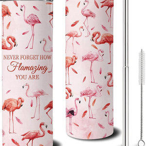 Choppa personalizzato marchio Tumbler 350ml/10oz bottiglia sottovuoto fenicottero modello caldo freddo termici bicchieri per bambini - Product Image 1