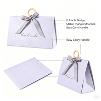 Sac cadeau MoJiu de luxe léger, motif Danse des papillons, blanc gaufré, style Instagram, 3 couleurs, poignées en bois, souvenirs, cadeau