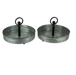 Plateau en métal de style industriel Plateau de service galvanisé pour table basse, décoratif pour la maison - Product Image 1