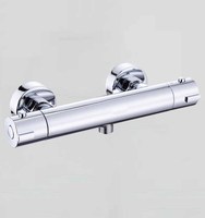 Mitigeur de robinet de douche thermostatique à montage mural en laiton chromé robinet de barre de bain thermostatique mitigeur de barre de douche thermostatique vannes