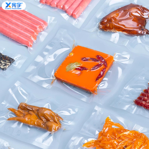 Sacs sous vide en plastique PE transparent imprimés sur mesure, scellés sur 3 côtés, de qualité alimentaire, en nylon plat, pour la congélation de <span class=keywords><strong>fromage</strong></span>, de galettes, de bacon et de sandwichs - Product Image 6