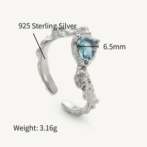 Chris April Organic Texture <strong>Sovereign</strong> Fine Cubic Zirconia Silver Chunky <strong>Rings</strong> - Product Image 4