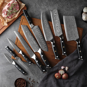 9pcs bếp đầu bếp dao đặt G10 xử lý 67 lớp Damascus thép 10cr15mov lõi Santoku tiện ích boning dao cao dao thiết lập - Product Image 1