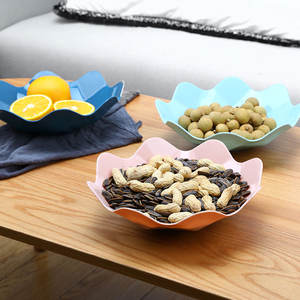 Plato de frutas de plástico de estilo europeo, redondo, de diseño simple, para el hogar, la oficina, fiestas, aperitivos, dulces, nueces, frutos secos, vajilla. - Product Image 3