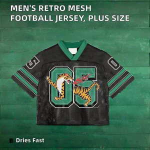 Ropa Deportiva de Moda, Estampado de Leopardo, Poliéster, Cuello en V, Malla, Fútbol Americano Retro, Transpirable, Secado Rápido, Talla Grande, para Hombre Adulto - Product Image 2