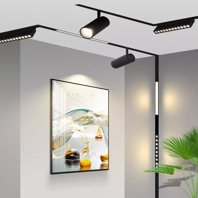 LED Rail Light Aluminum Profile DC48V 220V Magnetic Track Lighting System for Home Villa