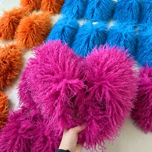 Trực Tuyến Tùy Chỉnh Bán Buôn Phụ Nữ Mờ Phẳng Fluffy Slide Thời Trang Mềm Mại Và Fluffy Faux Mông Cổ Len Lông Dép Đi Trong Nhà