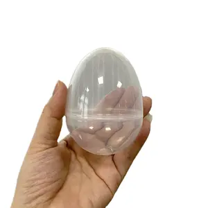 Toys 2024 popular kids Plastic Transparent Easter Egg 9*6.6CM Children's Toylarge large clear easter eggs with handles