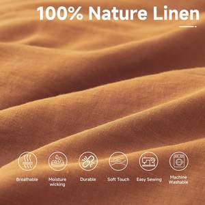 कपड़ों के लिए 100% फ्रेंच नरम धोया लिनन कपड़े के लिए ऊनी सनी कपड़े - Product Image 1