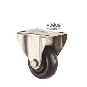 HQ & 低噪音高度中型脚轮固定聚布纶不锈钢304脚轮 - Product Image 3