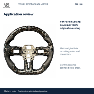 <b>Leather</b> Steering Wheel for Ford mustang Open Center Selected Configuration FMU18IL - Product Image 4