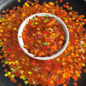 กลิตเตอร์เล็บรูปใบเมเปิลโฮโลแกรมสำหรับตกแต่งเล็บ ลายใบไม้เปลี่ยนสี  สำหรับงานออกแบบเล็บฤดูใบไม้ร่วง - Product Image 3