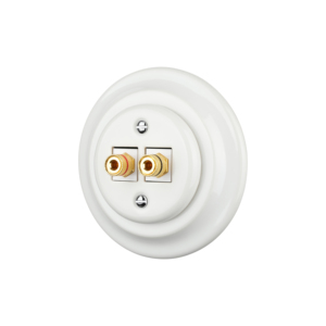 Conector de audio de doble puerto de cerámica blanca Pro-Grade-Placa de pared resistente para una conectividad confiable - Product Image 2