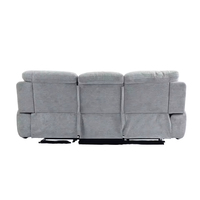 Canapé inclinable à trois places en bois moderne avec revêtement en tissu, inclinable manuellement, vente en gros