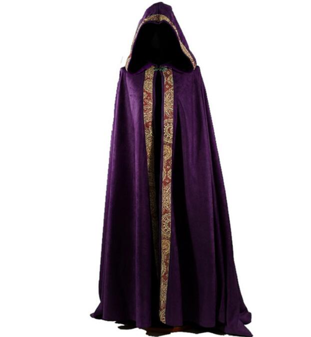 Capa Gótica Con Capucha Para Hombre Y Mujer – Estilo Medieval, Unicolor, Larga Y Versátil Para Disfraces De Halloween, Magos Y Vampiros