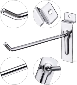 Supermarket Rust Resistant Metal White Retail <strong>Display</strong> <strong>Hooks</strong> <strong>Display</strong> for Heavy <strong>Display</strong> Rack Duty - Product Image 5