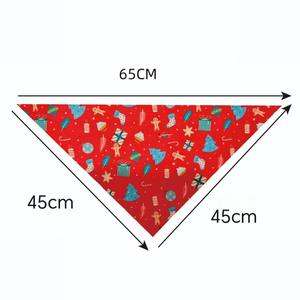 Pañuelo Triangular para Mascotas, Bufanda Navideña para Perro, Poliéster Ecológico con Estampado, Accesorios con Borde Ligero - Product Image 3